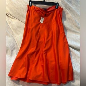 Orange/Bright Red silk skirt.